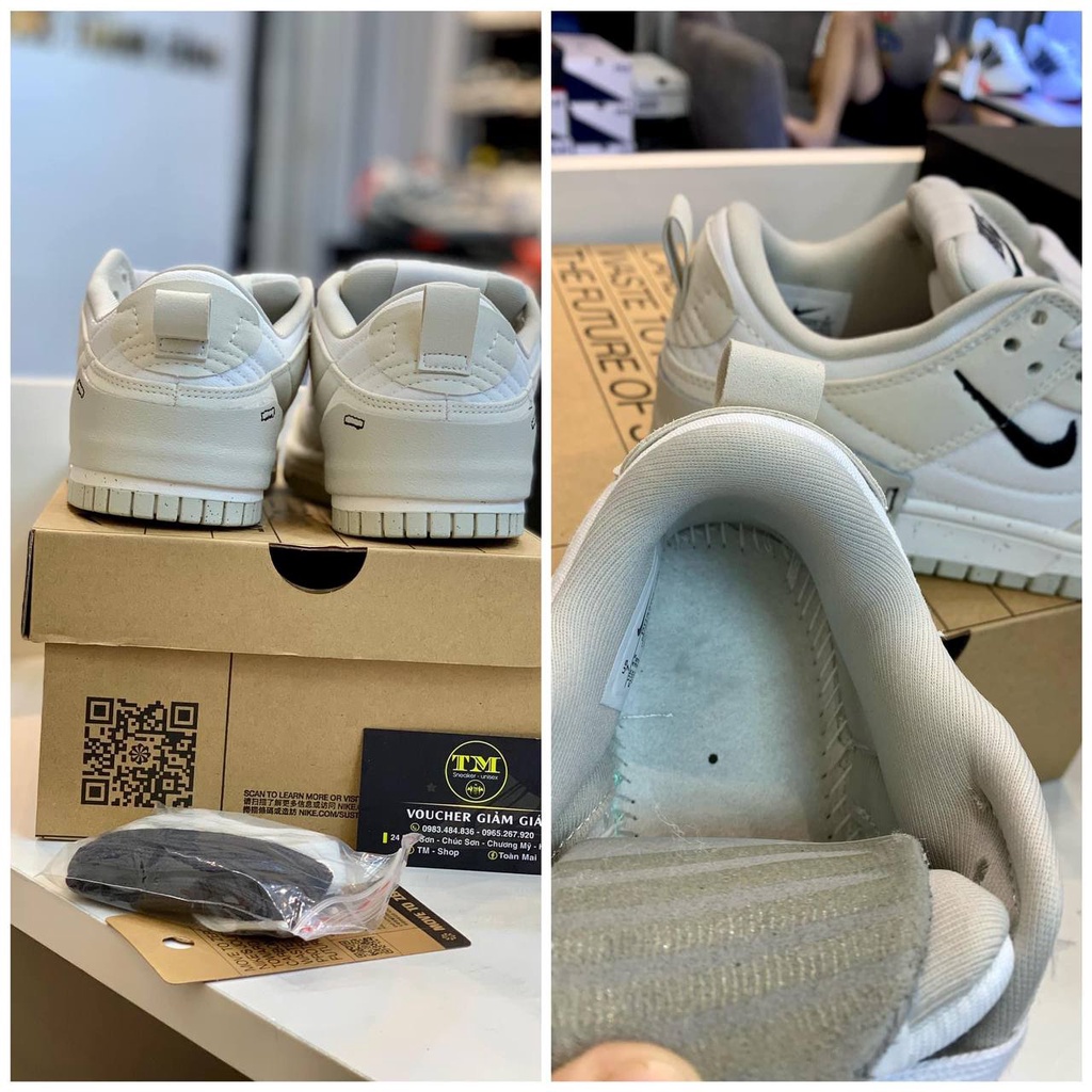 Giày SB Dunk Low Disrupt 2 Pale Ivory màu xám - Bản cao cấp Fullbox và phụ kiện có sẵn +tặng tất