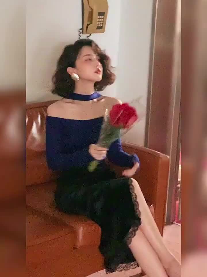 Áo vải dệt kim dài tay màu sắc đơn giản phong cách thanh lịch | BigBuy360 - bigbuy360.vn