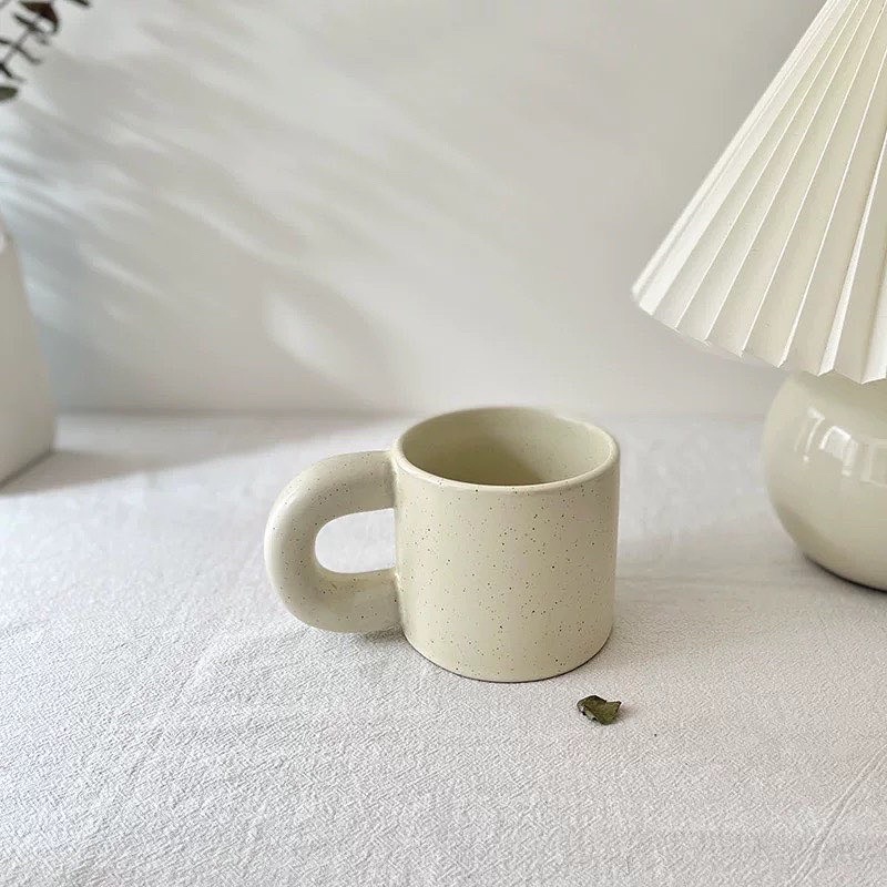 Ly Sứ Caro Trắng Đen Có Quai - LY1175