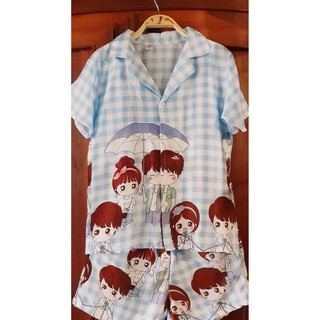 Bộ pijama lụa đùi cộc tay siêu mát 139k