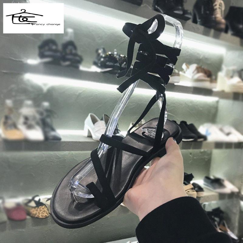 Giày Sandal Thắt Dây Bằng Nhung Thoải Mái Thời Trang Mùa Hè Cho Nữ