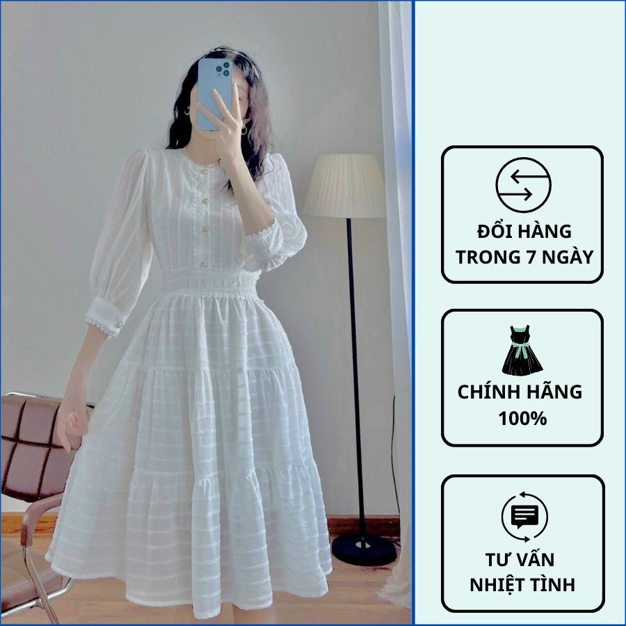 Đầm Dự Tiệc Babydoll Phối Ren - D0373 Copines