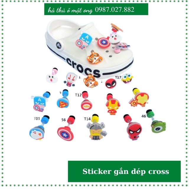 Jibbitz đèn , sticker gắn dép cross , dép sục, rẻ , đẹp đủ mẫu litic JBD-LXD13