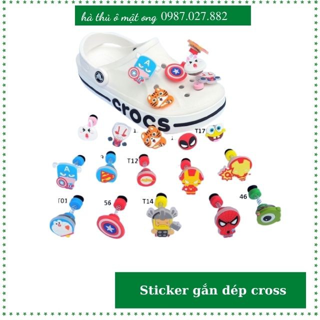 Jibbitz đèn , sticker gắn dép cross , dép sục, rẻ , đẹp đủ mẫu litic JBD-LXD13