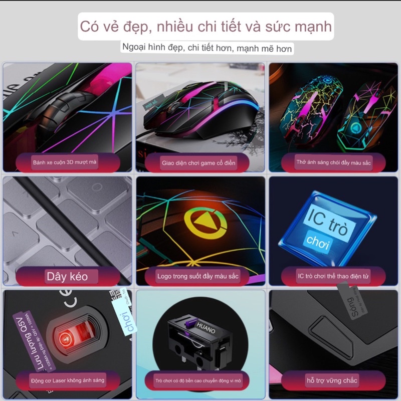Chuột Gaming G6 Máy Tính,Laptop LED RGB Tự Động Đổi Màu Phiên Bản Đặc Biệt Giành cho Game Thủ-Bảo Hành Lỗi 1 Đổi 1