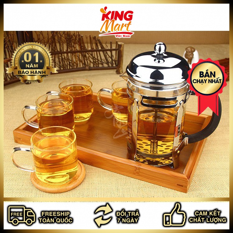 (miễn phí vận chuyển) Bình pha cafe, pha trà chuẩn kiểu Pháp. Bình cafe để bàn 350ml(Kingmart68)