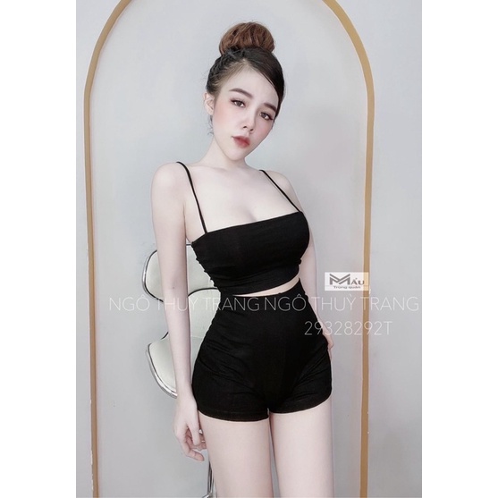 set áo crotop + quần short