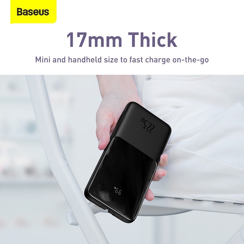 Pin Sạc Dự Phòng Baseus PPJL10 10000mAh 22.5W với Cáp PD 5A 20W cho iPhone 13 Pro Max Samsung Xiaomi