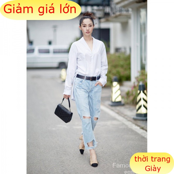 Giày Cao Gót 6cm Mũi Vuông Phong Cách Hàn Quốc Thanh Lịch Cho Nữ