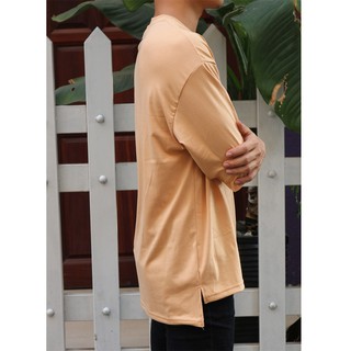 Áo Thun Longtee Lệch Tà Unisex Fox_màu nude