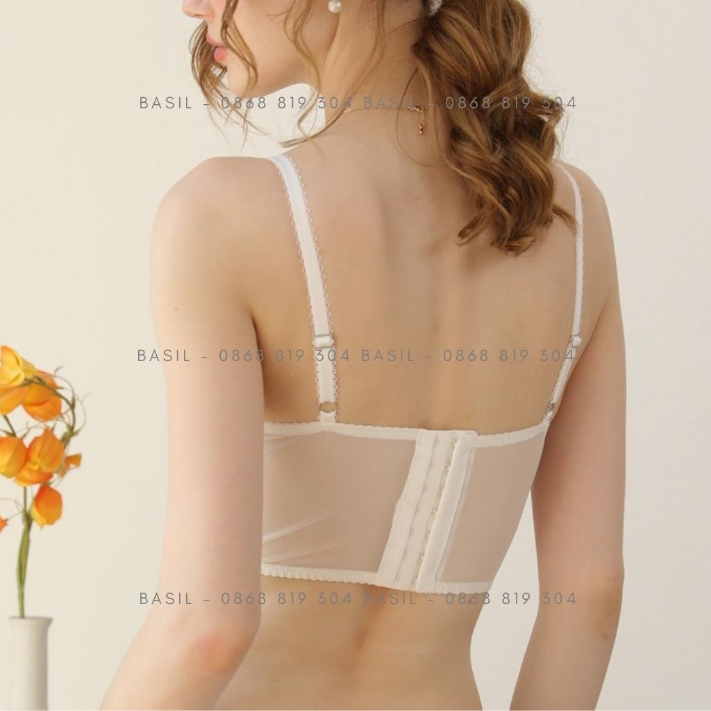 Áo lót conrset DA01 Basil nữ thêu ren cổ điển đệm mỏng có gọng nâng ngực