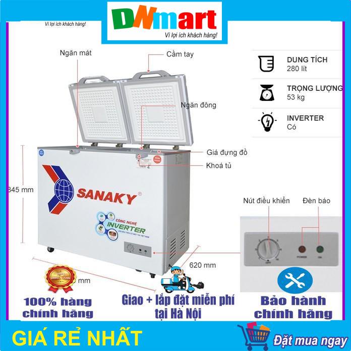 Tủ Đông Sanaky VH-4099W4K  Inverter 2 chế độ dàn đồng dung tích 300L