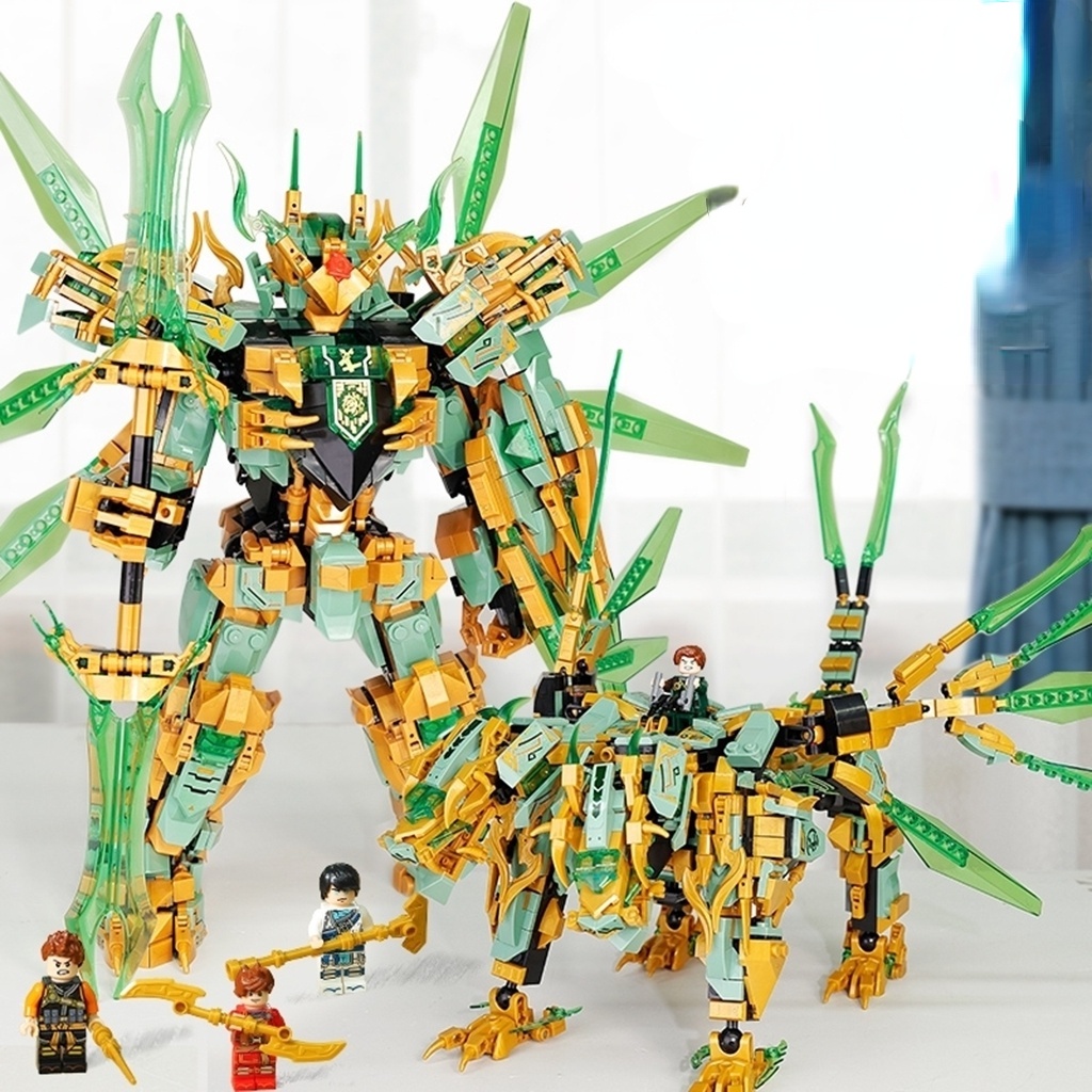 Đồ chơi giáo dục Lắp ráp Mô hình Ninjago 1618pcs Warrior Mechanical Titans Mechas Battle Robot Dragons Season 14