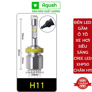 Đèn led gầm ô tô xe tải xe hơi Cree Led XHP50 1 cặp chân H11 siêu sáng gấp 3 lần trợ sáng 50% tản nhiệt nhôm chống nước