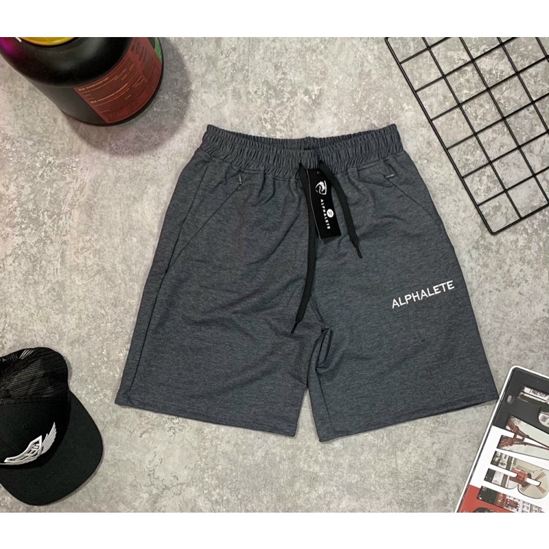 [sale sốc] quần short gym nam ALPHALETE cực chất,quần short thun nam nỉ cotton cao cấp.