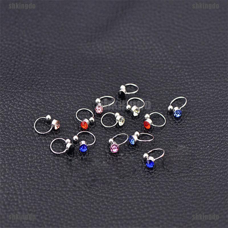 Khuyên đeo vành tai hình chữ U đính đá nhân tạo xinh xắn