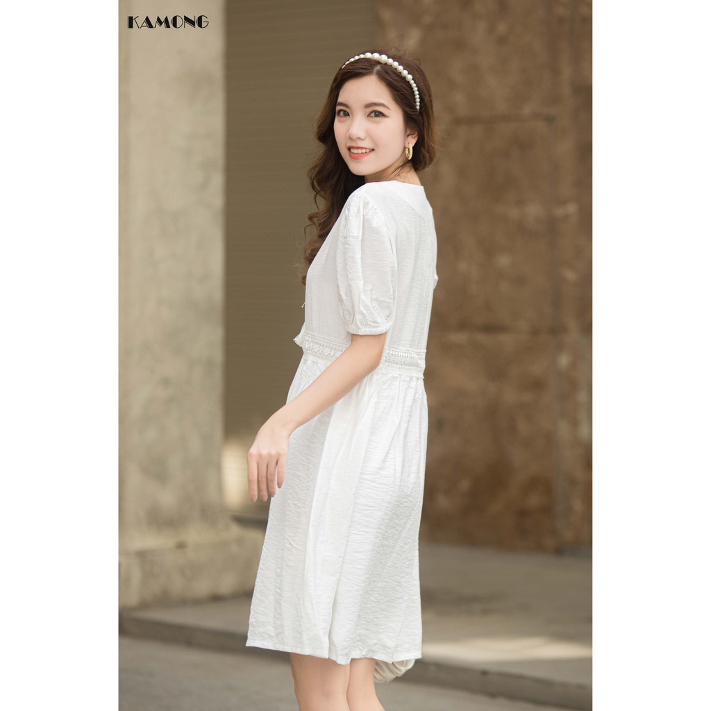 Đầm babydoll phối ren đan dây KAMONG D095 | BigBuy360 - bigbuy360.vn