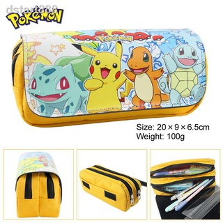 Túi Đựng Bút Vải Canvas Cỡ Lớn In Hình Pikachu Đáng Yêu Kiểu Nhật Bản