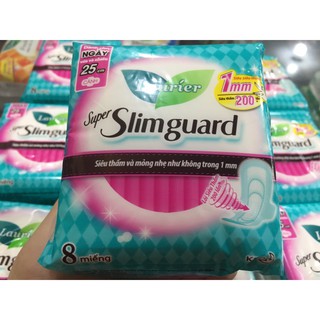 CHE TÊN Băng vệ sinh siêu mỏng Laurier Super Slimguard 25cm 8 miếng