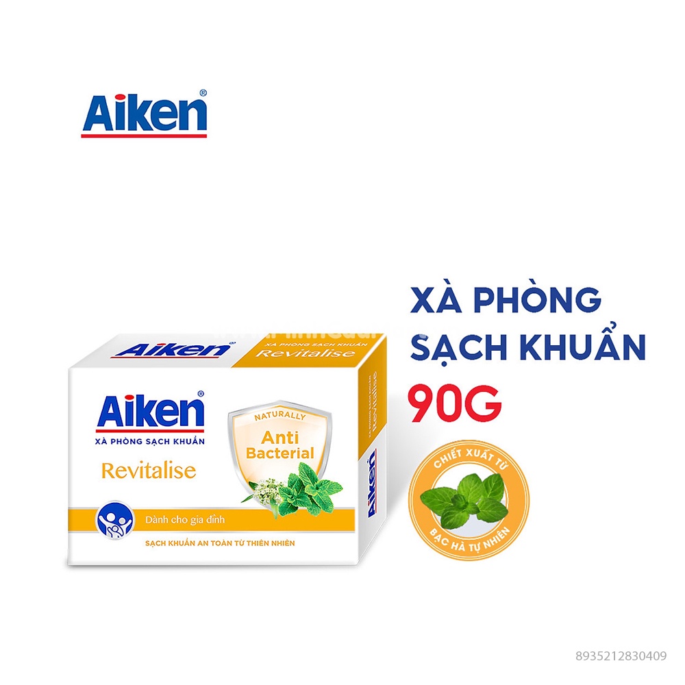 Xà phòng sạch khuẩn Aiken chiết xuất bạc hà bánh 90g