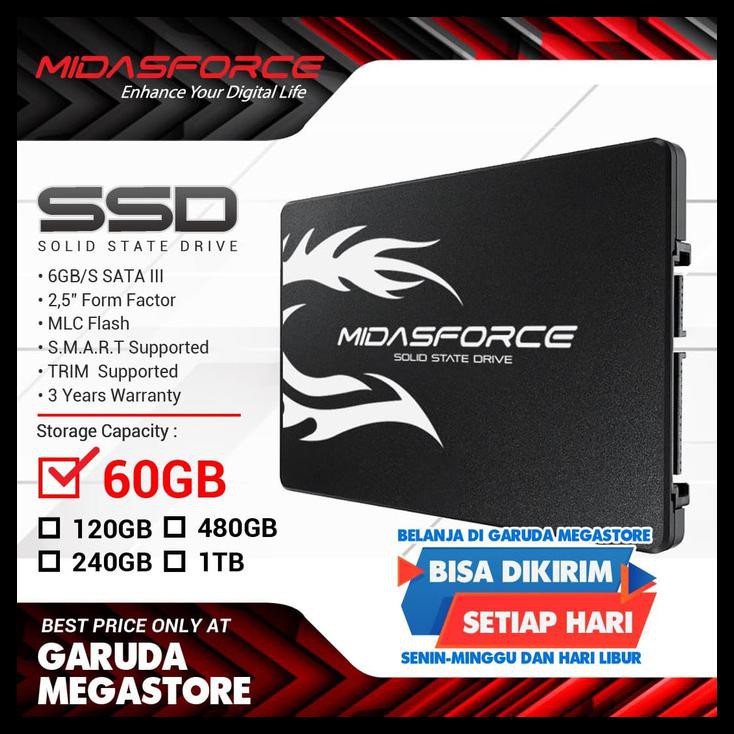 Ổ Cứng Ssd Midasforce 60gb Sata Iii-6Gb / S - Black Mpd451