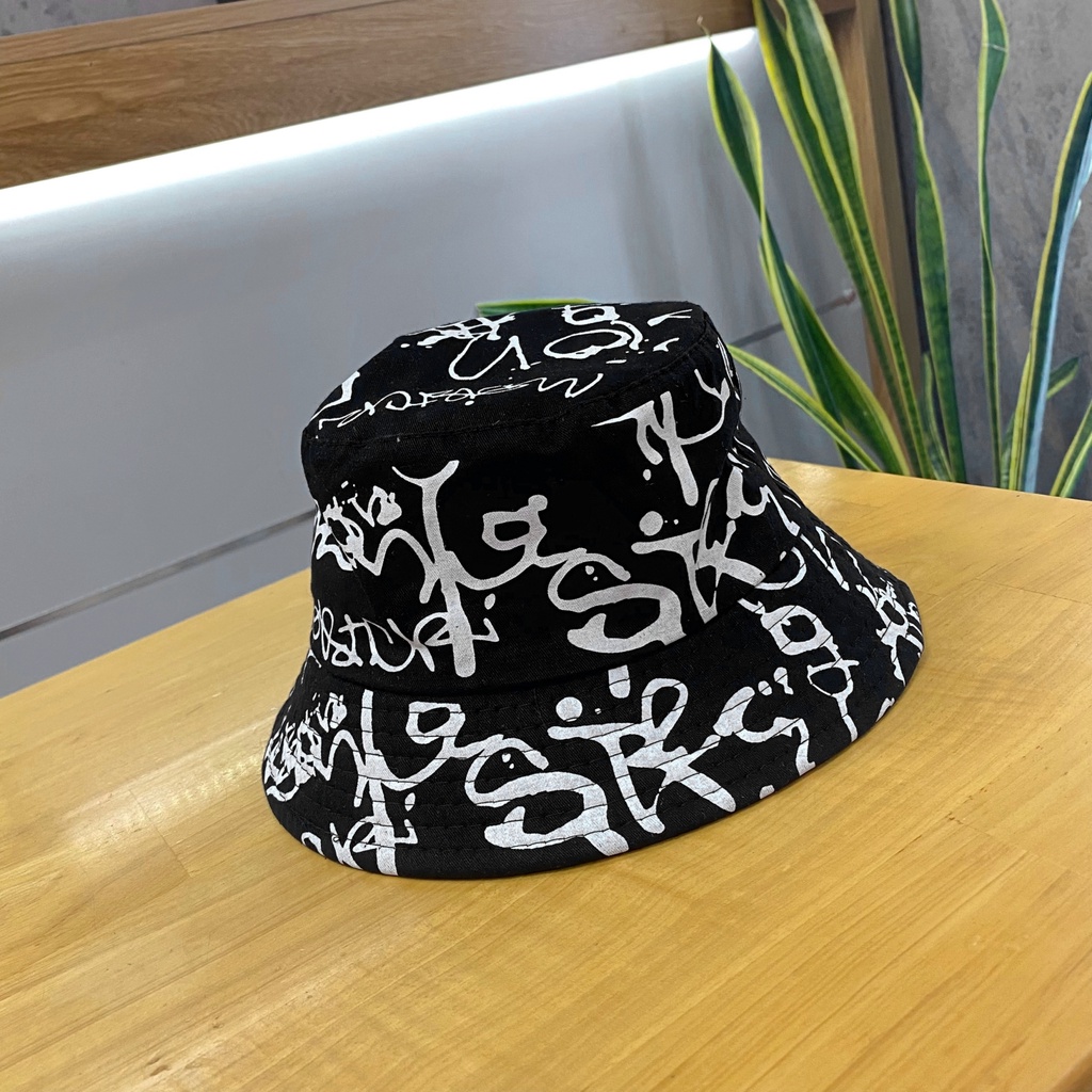 Mũ Bucket Họa Tiết Loang Sơn Chất KakI Thoáng Đầu - Mã Số: MBK82774