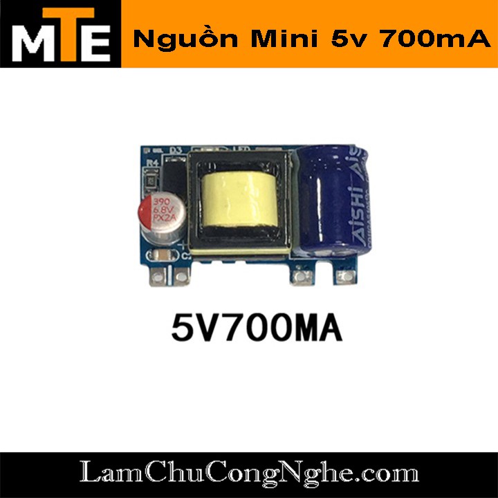 Mạch nguồn siêu mini 220V - 5v 700mA 1 hàng chân - Module nguồn hạ áp cực nhỏ gọn thích hợp cho các dự án IOT