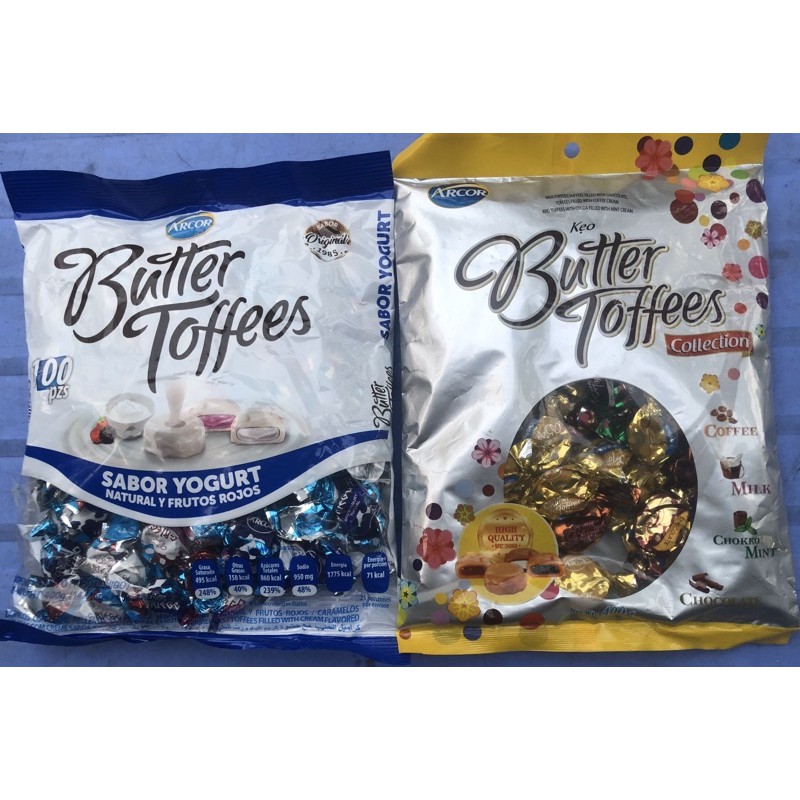 Kẹo butter tofees tổng hơp các vị(400g)