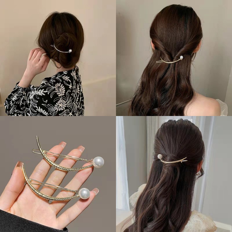 Kẹp Tóc Hình Chú Ếch Đính Ngọc Trai Thiết Kế Đơn Giản Chất Lượng Cao