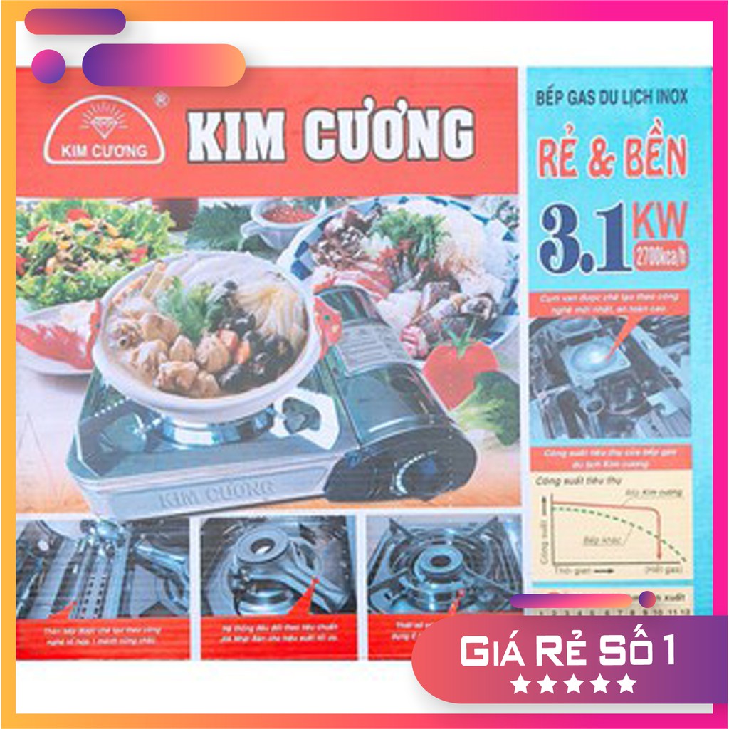 Bếp Gas Mini Cao Cấp Thân Inox Kim Cương KC-110 IN - Hàng Chính Hãng