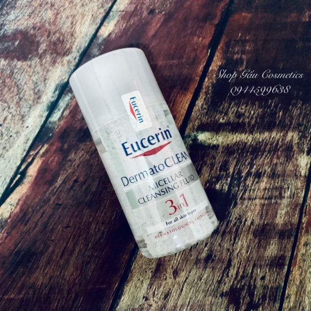 Nước tẩy trang 3 trong 1 Eucerin DermatoClean Micellar Cleansing Fluid 125ml.