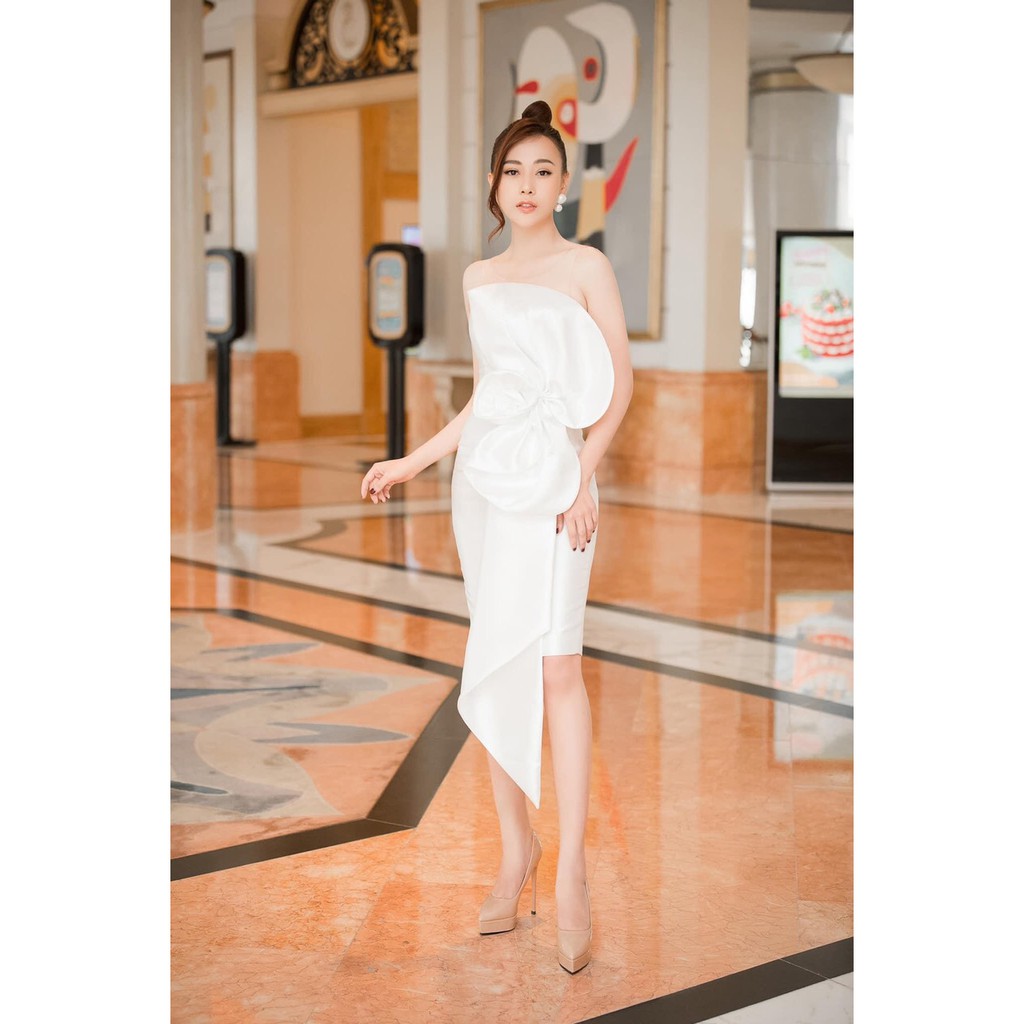 Đầm ôm body kiểu cúp ngực phối lưới đính hoa (HÀNG CAO CẤP)