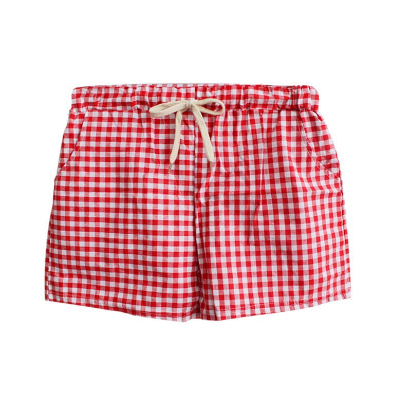Quần short caro dáng rộng cho nữ