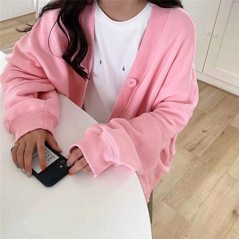 Áo Khoác Cardigan YAYSHOP phong cách Hàn Quốc chất nỉ mềm dày dặn NÚT 3 màu basic xinh xắn