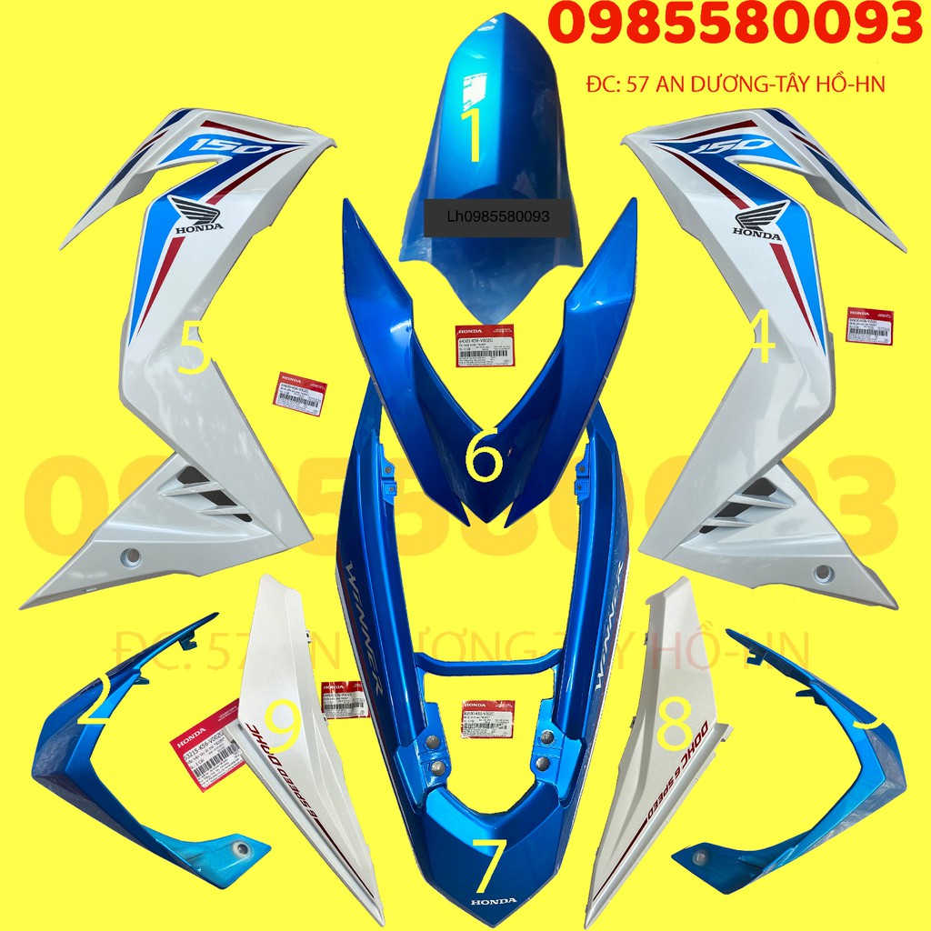 Dàn áo, Bộ vỏ, Bửng xe Winner V1 Xanh đời 2018 Zin chính hãng Honda