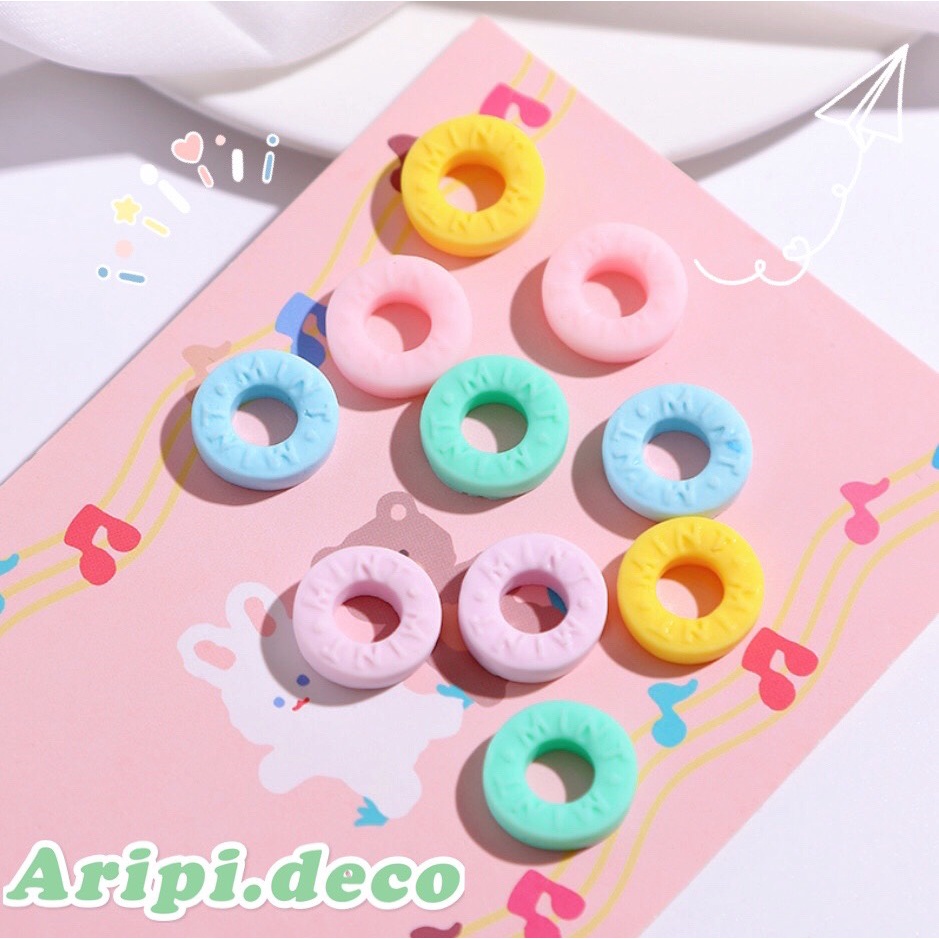 Charm viên kẹo sáo tròn bạc hà Mint B81 /Nguyên liệu làm phụ kiện handmade vòng tay / resin