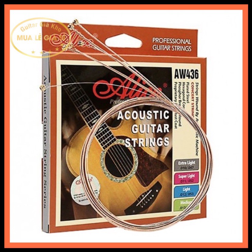 Bộ 6 Dây đàn guitar Acoustic Alice AW436 (Chính Hãng)