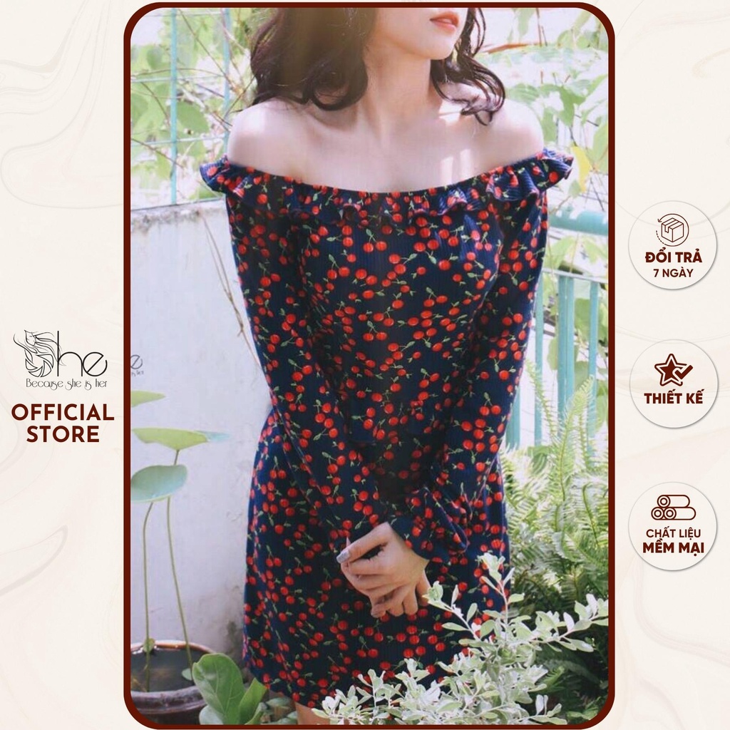 Đầm Trễ Vai Cherry | SDX14