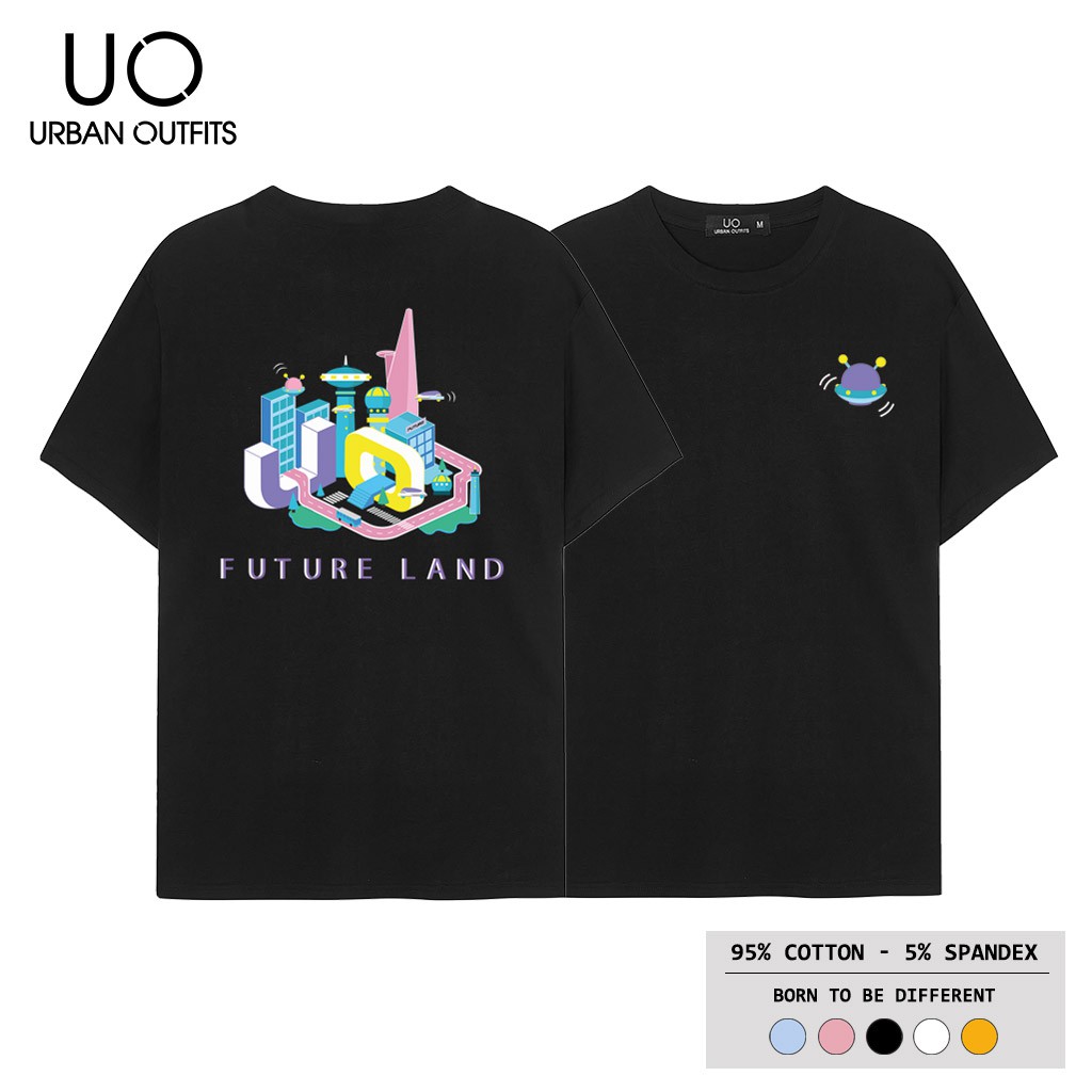 Áo Thun Tay Lỡ Nữ Nam Form Rộng URBAN OUTFITS In FutureLand ATO16 Unisex Cặp Đôi Hàn Quốc Outfit BigSize 100Cotton Rẻ