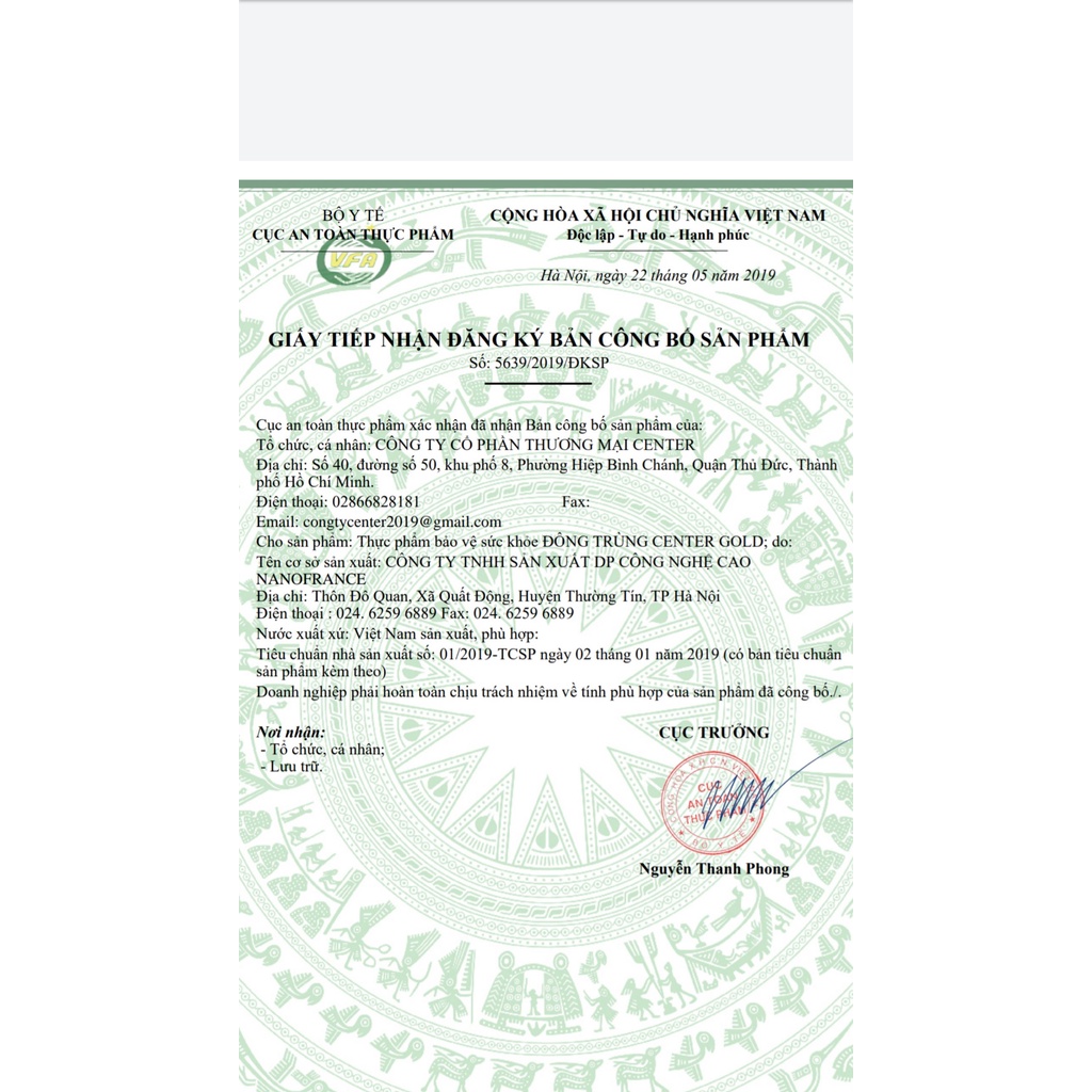 Đông trùng hạ thảo Center Gold, viên ăn ngủ ngon,giúp ngủ sâu giấc,suy nhược cơ thể – hộp 30 viên)