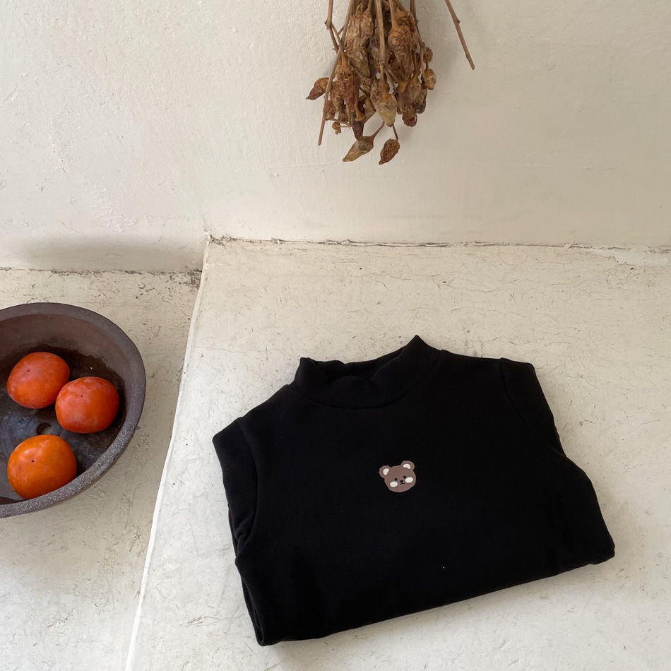 Hàng Mới Về Áo Thun Tay Dài Vải Cotton Màu Trơn Phong Cách Hàn Quốc Thời Trang Mùa Đông Xinh Xắn Cho Bé Gái