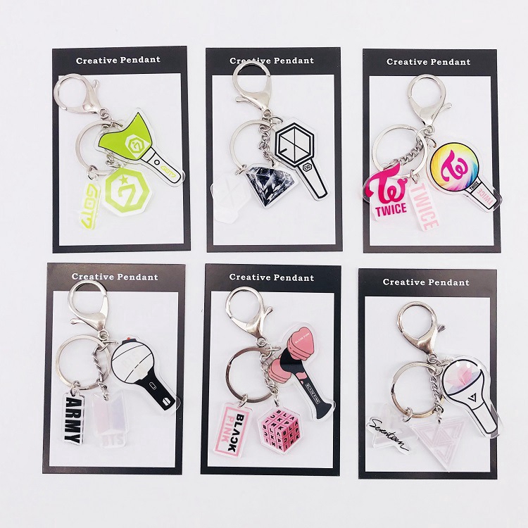 Móc khóa Kpop Bts Blackpink EXO Twice Seventeen GOT7 Bt21 Keyring Keychain