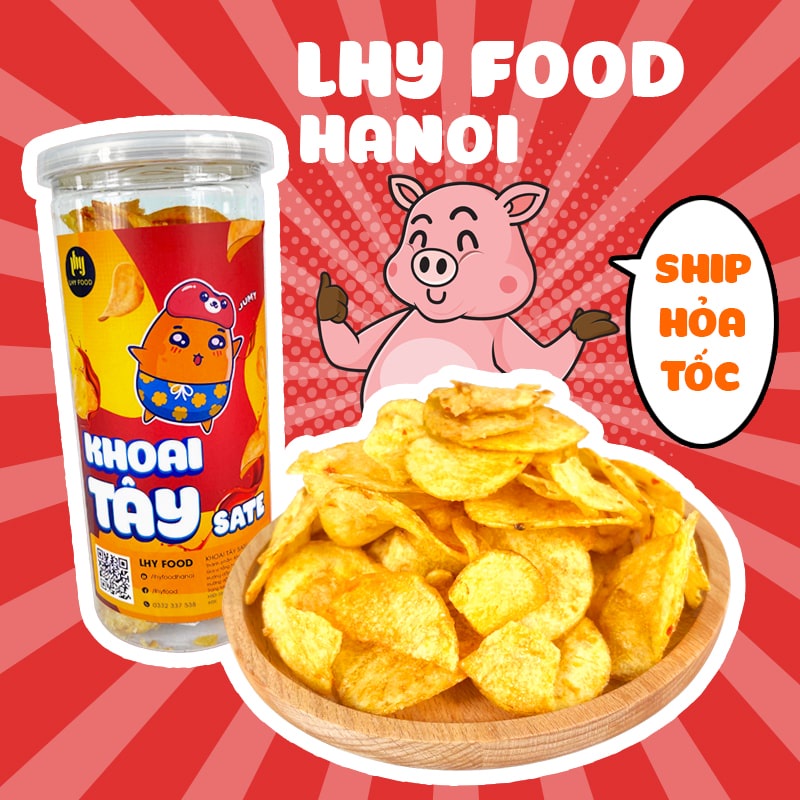 Khoai tây chiên, snack khoai tây lắc phô mai, xóc mắm, sate 200g mix 5 vị ăn vặt LHYFOOD thơm ngon giòn tan đậm vị