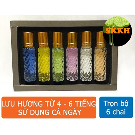 [LƯU HƯƠNG LÂU] BỘ KIT 6 CHAI NƯỚC HOA DẠNG LĂN Skkh | Thế Giới Skin Care