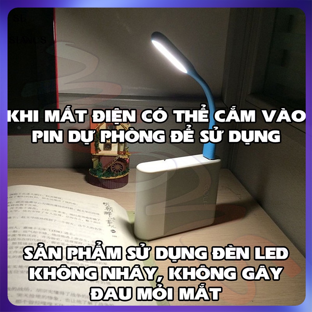 Quạt + Đèn USB Mini Đa Năng Tiện Lợi, Có Thể Uốn Cong 360 Độ Linh Hoạt - Mons Decor