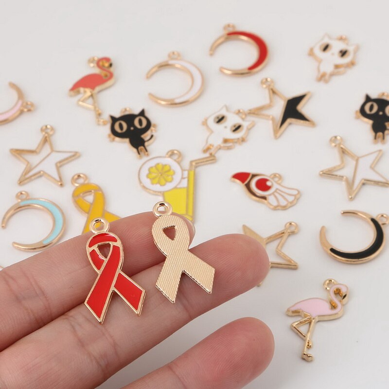 Mặt vòng cổ hình mặt trăng và ngôi sao tráng men làm trang sức thủ công DIY