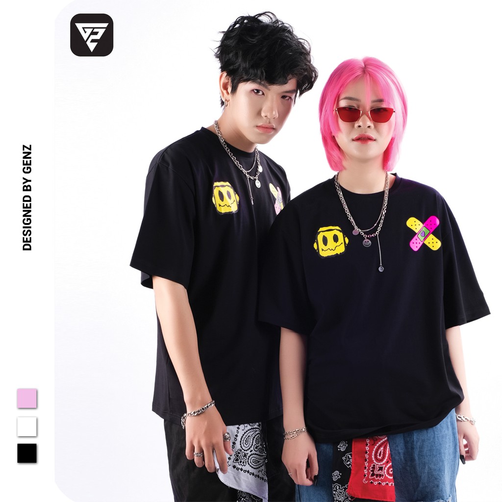 Áo thun tay lỡ GENZ phông Unisex nam nữ Cotton oversize form rộng Sticker Factory | BigBuy360 - bigbuy360.vn