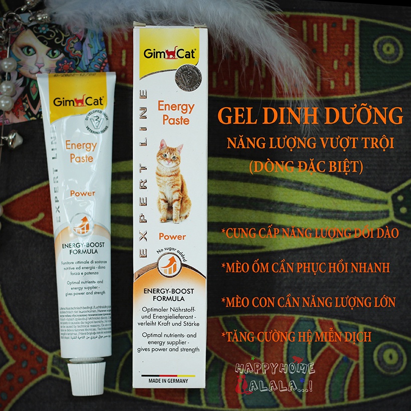 Gel dinh dưỡng GimCat Energy nhập Đức ( loại đặc biệt năng lượng đột phá cho mèo ốm, yếu, phục hồi sức khỏe 50g )