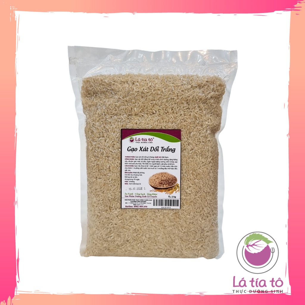 GẠO XÁT DỐI TRẮNG 1KG / 2KG - LÁ TÍA TÔ