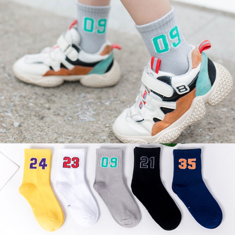 Set 5 Đôi Vớ Cotton Mỏng Cổ Vừa Phong Cách Mới ~ 2022 Dành Cho Bé Trai Và Bé Gái